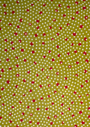 
Waves of Dots
white and red on olive
