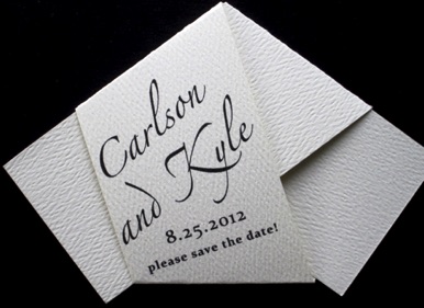
Paper Knot Save the Date, 
accommodations info on back